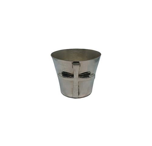Small silver glass with a cross - Verre petit argent motif croix H.6cm
